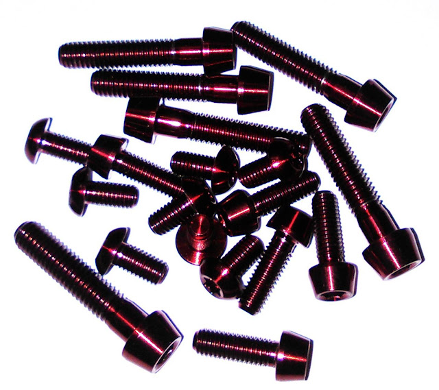Toronto Cycles Red Titanium Bolts