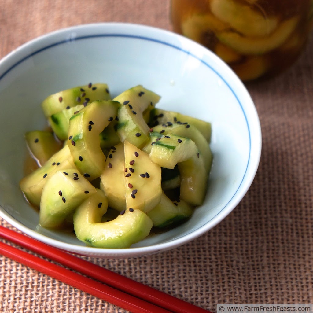 Soy Sesame Marinated Cucumbers | Farm Fresh Feasts