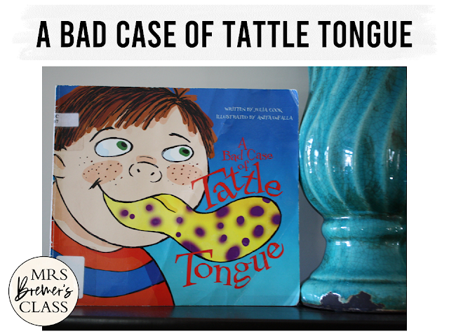 A Bad Case of Tattle Tongue book study activities unit with Common Core aligned literacy companion activities for Kindergarten and First Grade