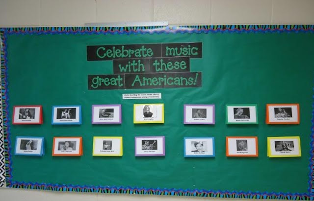 Celebrate Music with these Great Americans bulletin board