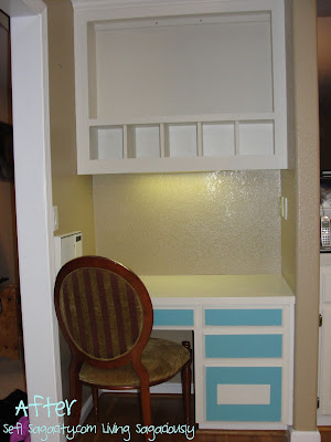 painted custom hutch and desk