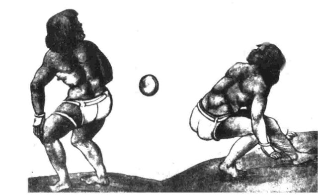 Ацтеки, играющие в мяч для короля Испании (1528)