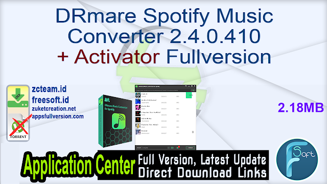 DRmare Spotify Music Converter 2.4.0.410 + Activator Fullversion