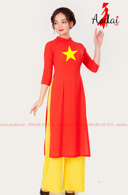 Áo dài cờ đỏ sao vàng đồng phục huyện Thanh Oai