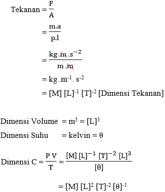 dimensi konstanta C dimensi konstanta C