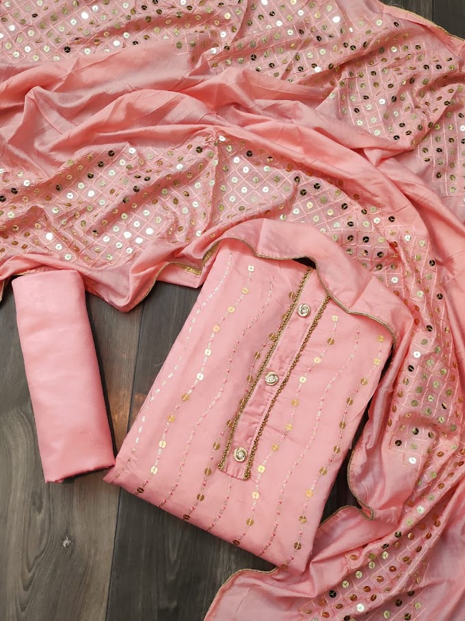 Sitara Work Muslin Cotton Dress Material Collection