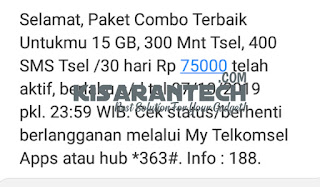 Cara Daftar Paket Combo Telkomsel 15GB 75.000