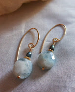 Aquamarine and Freshwater Pearl Earrings