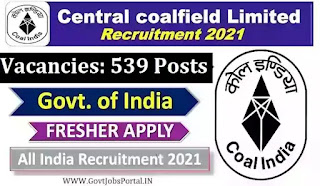 Central Coalfields Limited Recruitment 2021