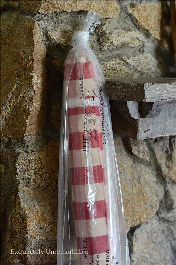 Red Checked Fabric In A Bag