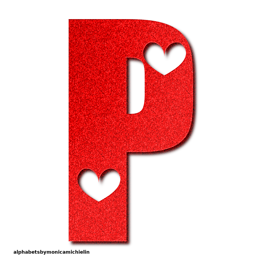 M. Michielin Alphabets RED GLITTER LOVE LETTERS ALPHABET AND ICONS PNG