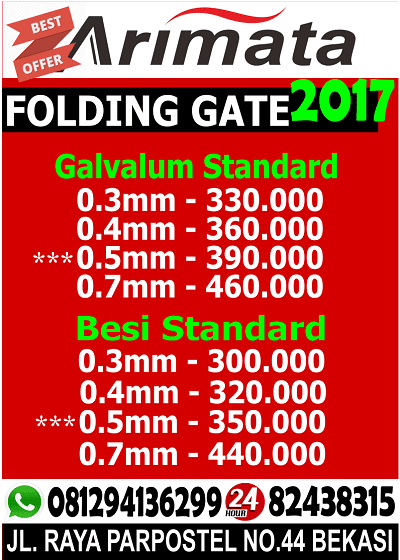 Daftar Harga Pintu Folding Gate Cikarang