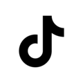 White Circle With A Black Social Media Icon Of TikTok