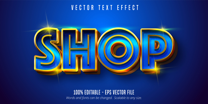 Shop Text Shiny Blue And Gold Style Editable Text Effect Shop Text Shiny Blue And Gold Style Editable Text Effect