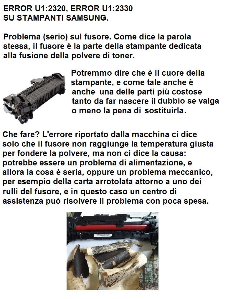 toner e assistenza stampanti samsung messaggio di errore ERROR