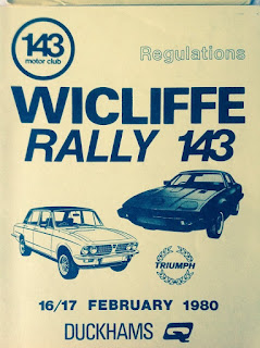 Wicliffe Rally regulations front cover from February 1980. 