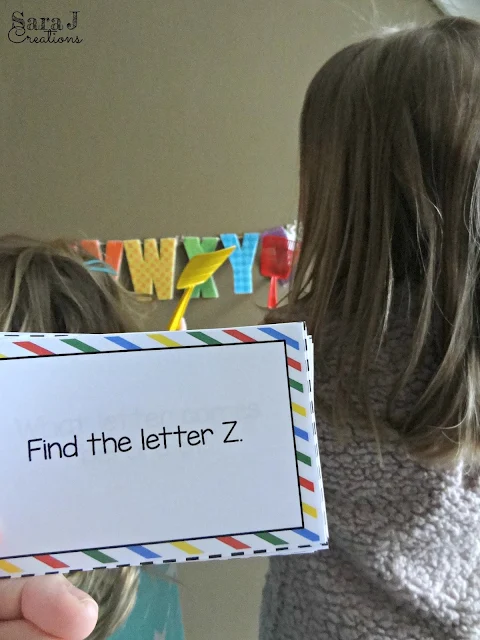 Free alphabet letter practice game with printable question prompts