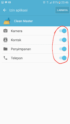 Aplikasi diizinkan Aplikasi diizinkan
