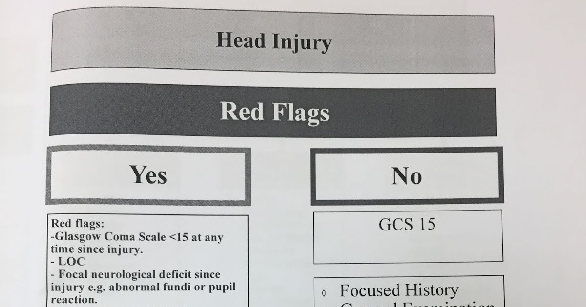 HEAD INJURY RED FLAGS