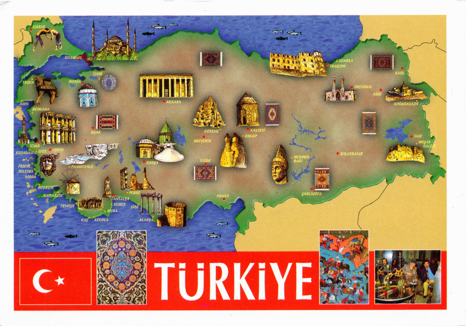 WORLD, COME TO MY HOME!: 0813, 3036 TURKEY - The map and the flag of ...