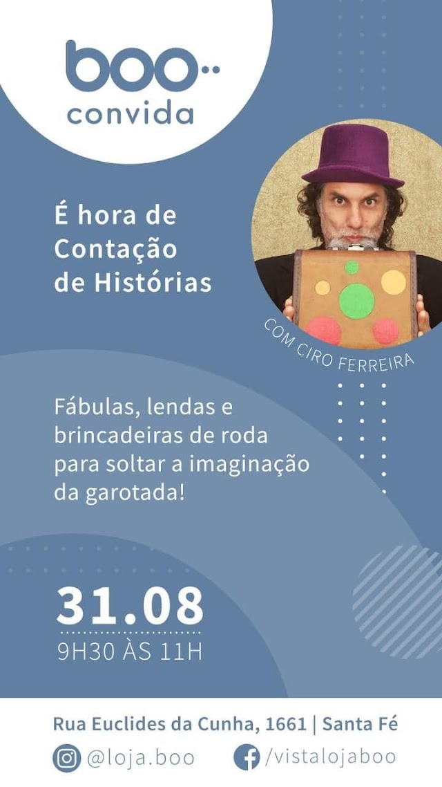 contação de histórias em  Loja Infantil  da rede boo