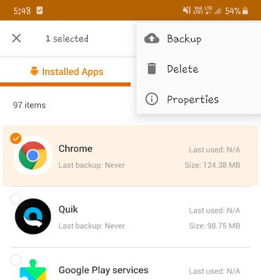 Backup apps on Android
