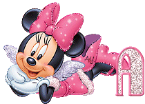 Alfabeto de Minnie Mouse con alitas A.