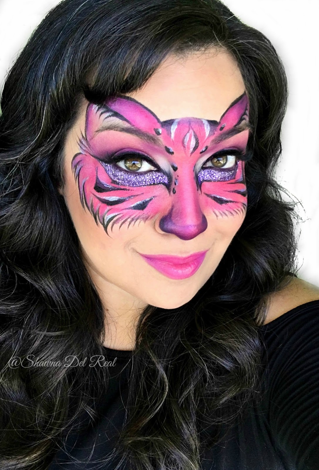 Shawna D. Make-up: Pink kitty face painting mask FOTD