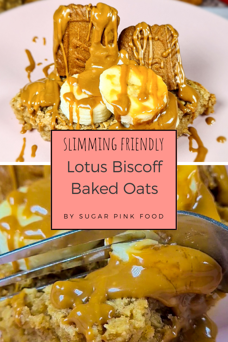 Lotus Biscoff Baked Oats Recipe Slimming Friendly Breakfast Sugar