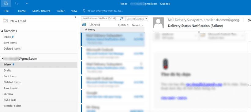 Cài đặt Gmail trên Outlook bằng POP3