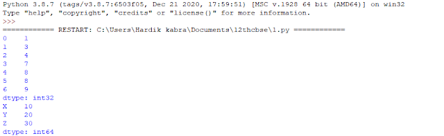 1. Create a pandas series from a dictionary of values and an ndarray.