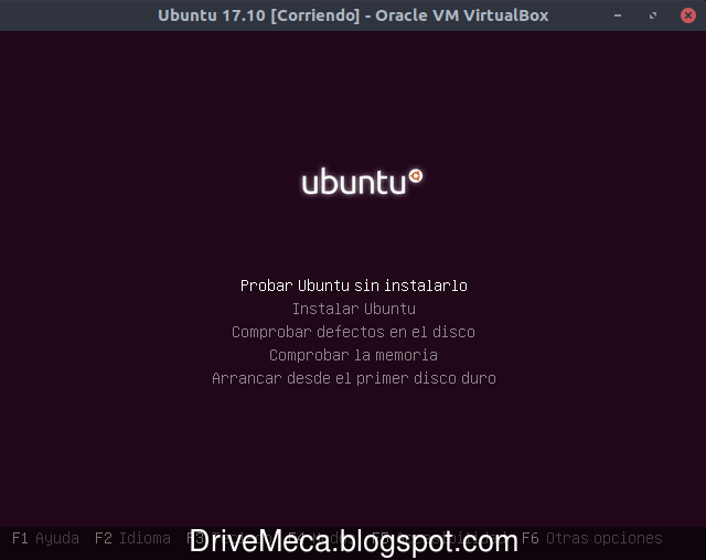 Ingresamos por la opcion Probar Ubuntu sin instalarlo