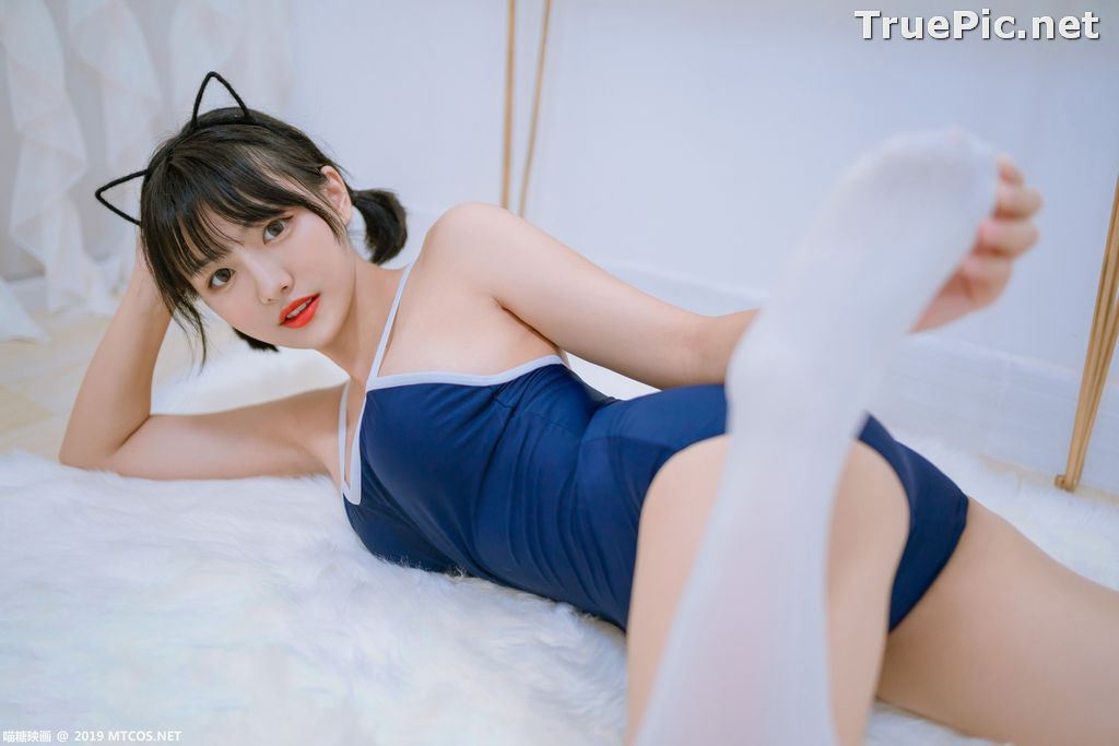 Image [MTCos] 喵糖映画 Vol.040 – Chinese Model 猫君君MaoJun – Navy Blue Monokini - TruePic.net - Picture-27