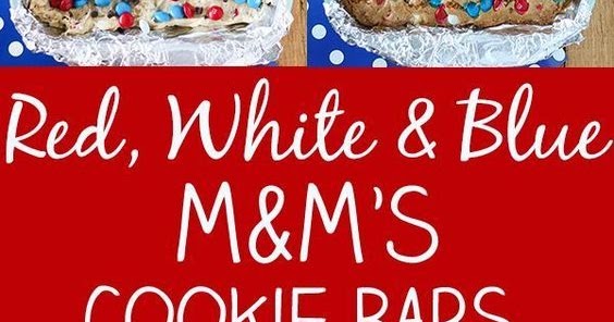 Red, White & Blue M&M'S Cookie Bars  healthy family recipes