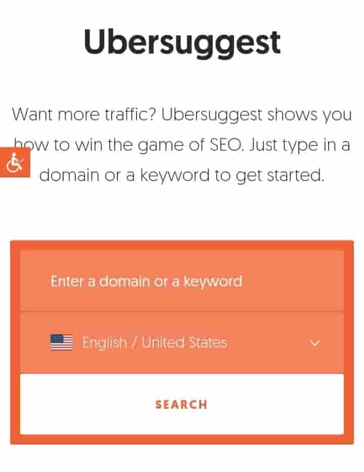 Ubersuggest keyword research tool