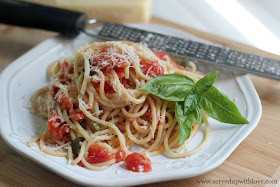 Pasta with Fresh Tomatoes recipe from Served Up With Love
