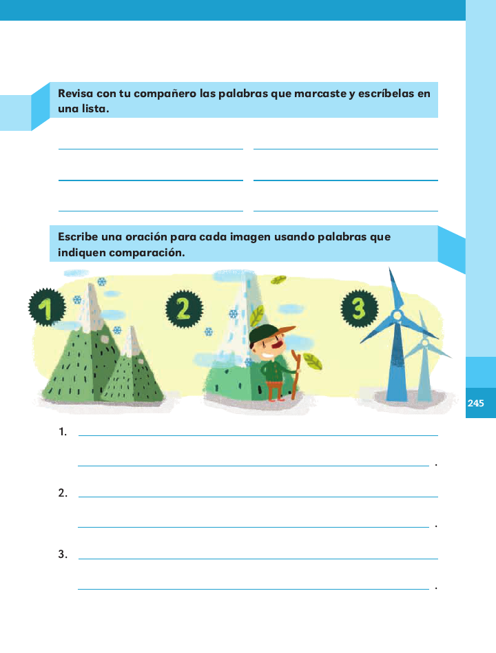 palabras para comparar español 2do bloque 5/2014-2015