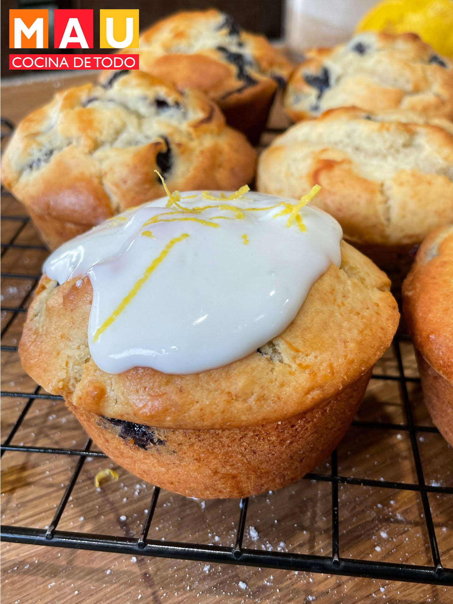 Mau Cocina de Todo Muffins de Blueberry con Limón y Yogurt Griego