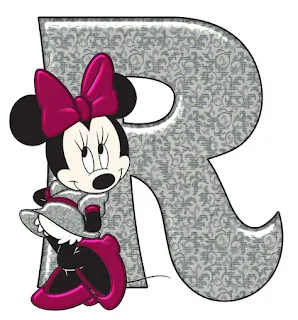 Abecedario de Minnie con Letras Plateadas. Silver Alphabet with Minnie.