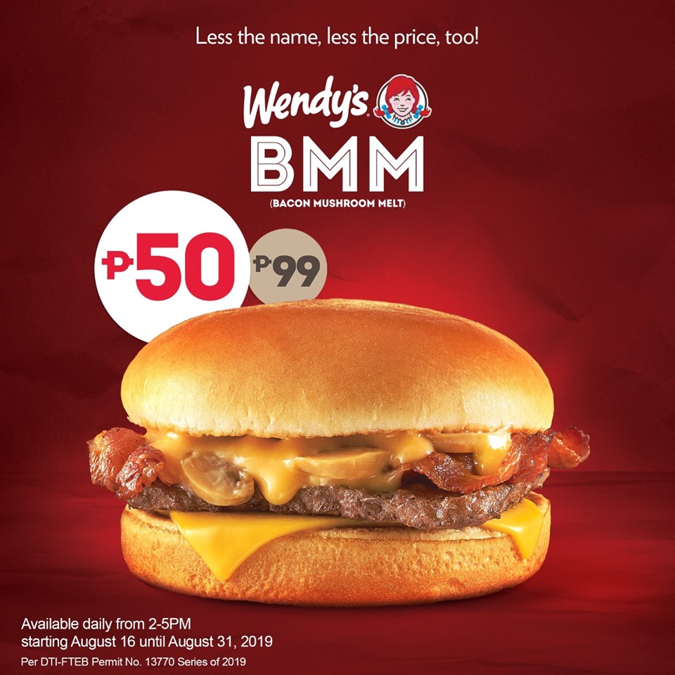 Manila Shopper Wendy's BMM (Bacon Mushroom Melt) Promo Aug 2019