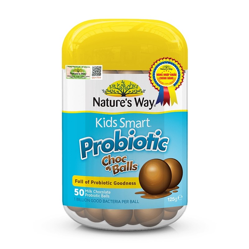Nature’s Way Kẹo bổ sung lợi khuẩn Kids Smart Probiotic Choc Balls 50 viên,