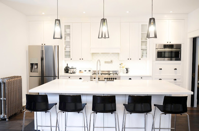 Project Rad: Toronto century home renovation - modern open concept black and white kitchen |navkbrar.blogspot.com