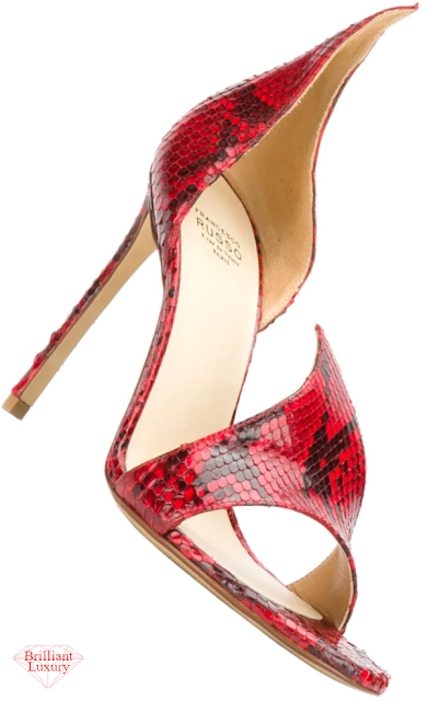 Francesco Russo red snakeskin open toe sandals #brilliantluxury