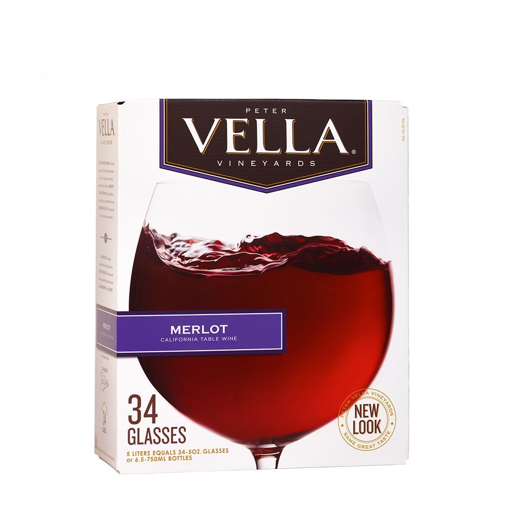 Peter Vella California Merlot Red Wine 4 x 500cl Boxes 12 E