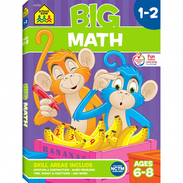 two monkeys numbering a bunch of bananas with the title Big Math