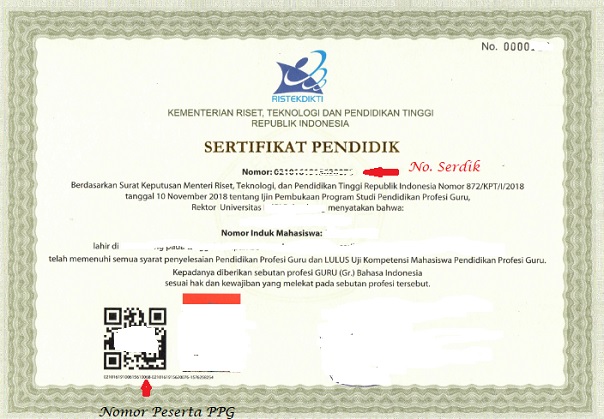 Cara Menemukan Nomor Peserta PPG Di Sertifikat Pendidik