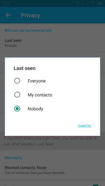 Cara menghilangkan Last Seen pada WhatsApp