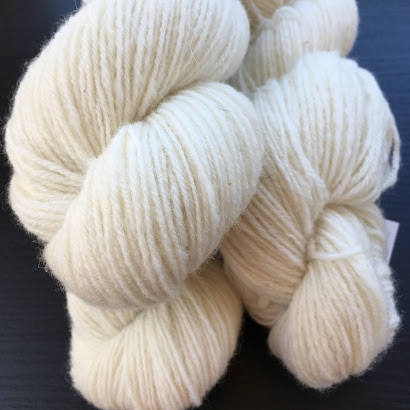 White handspun skeins