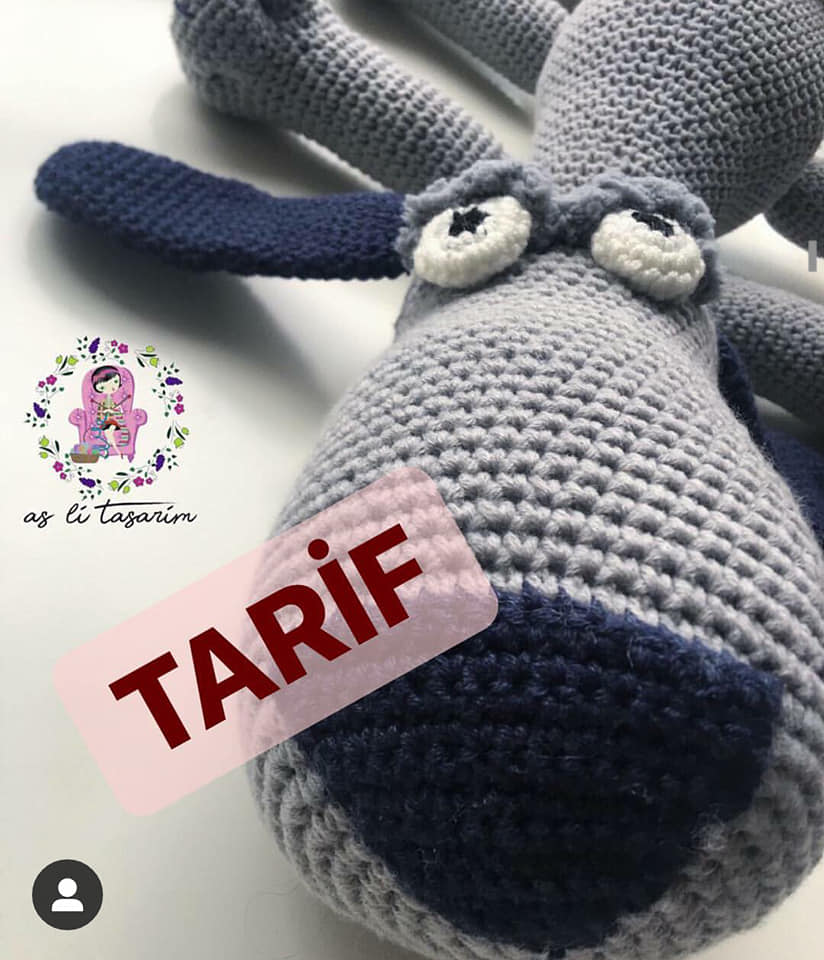 AMİGURUMİ KOCA KAFA KÖPEK TARİFİ