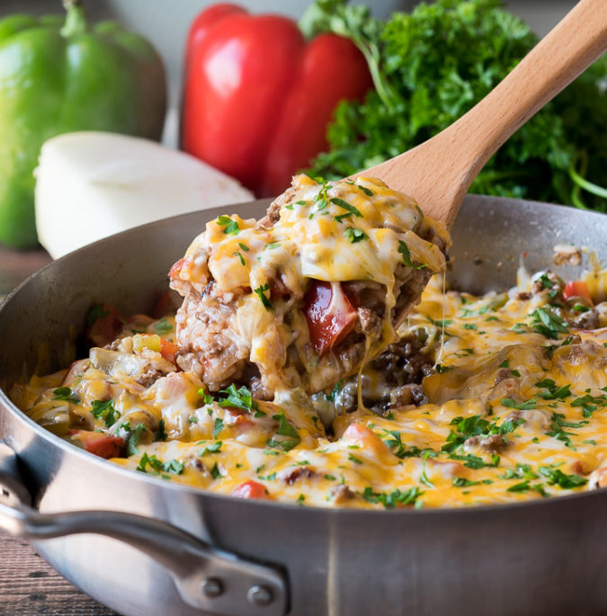 Ground Beef Stuffed Pepper Skillet